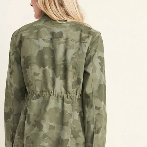 Old Navy Camouflage Green Utility Jacket Front Zip Woman's Large Tall - Picture 6 of 15
